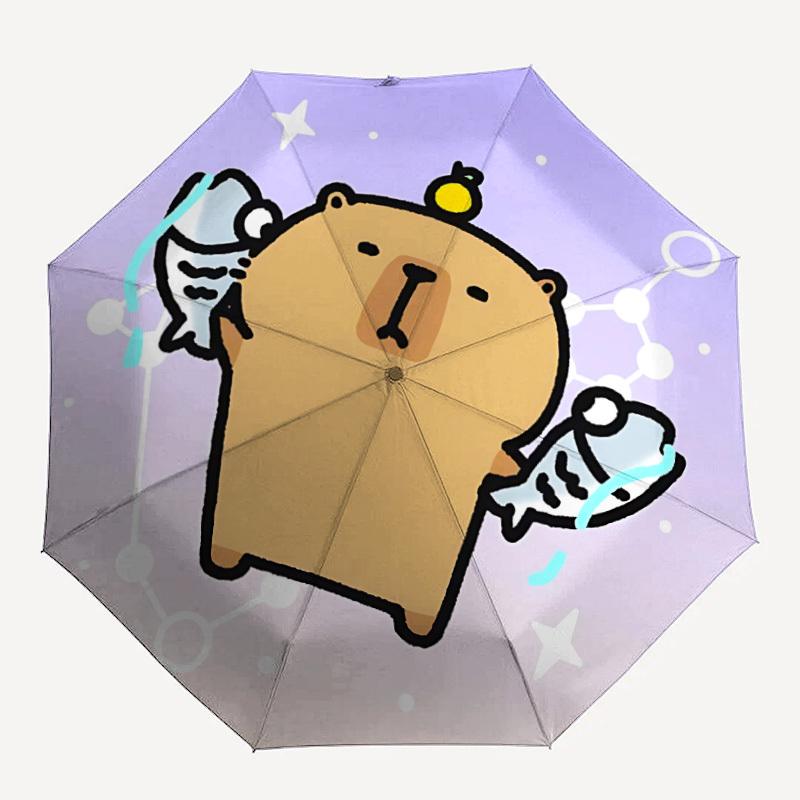 

1PC Pisces Capybara Personality Umbrella with 8 Frames, Automatic Open, Durable Frame, Quality Craftsmanship yy250912155