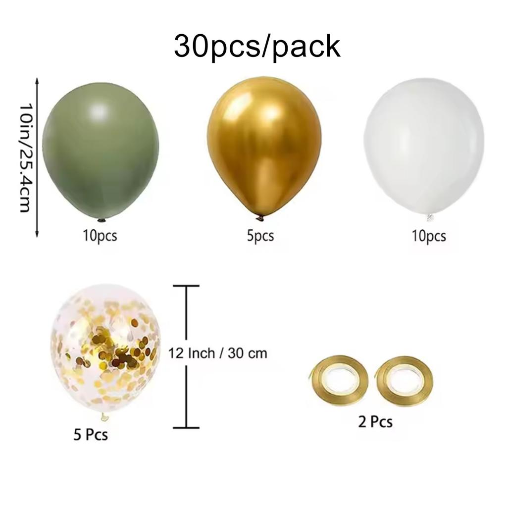 152PCS Green, Sand White, and Metal Balloon Set, Suitable for Decorating Weddings, Birthdays, Parties, and Bachelorette Parties
