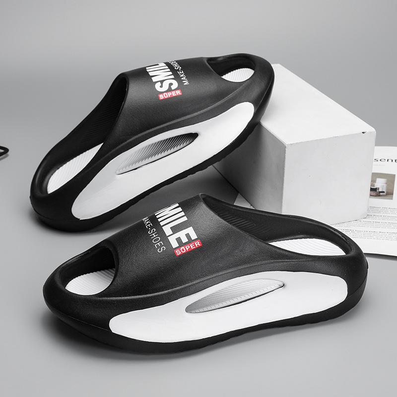 

Foreign trade slippers 2025 summer new thick-soled heightened stepping on shit EVA one-pedal outdoor beach slippers 36 чёрный