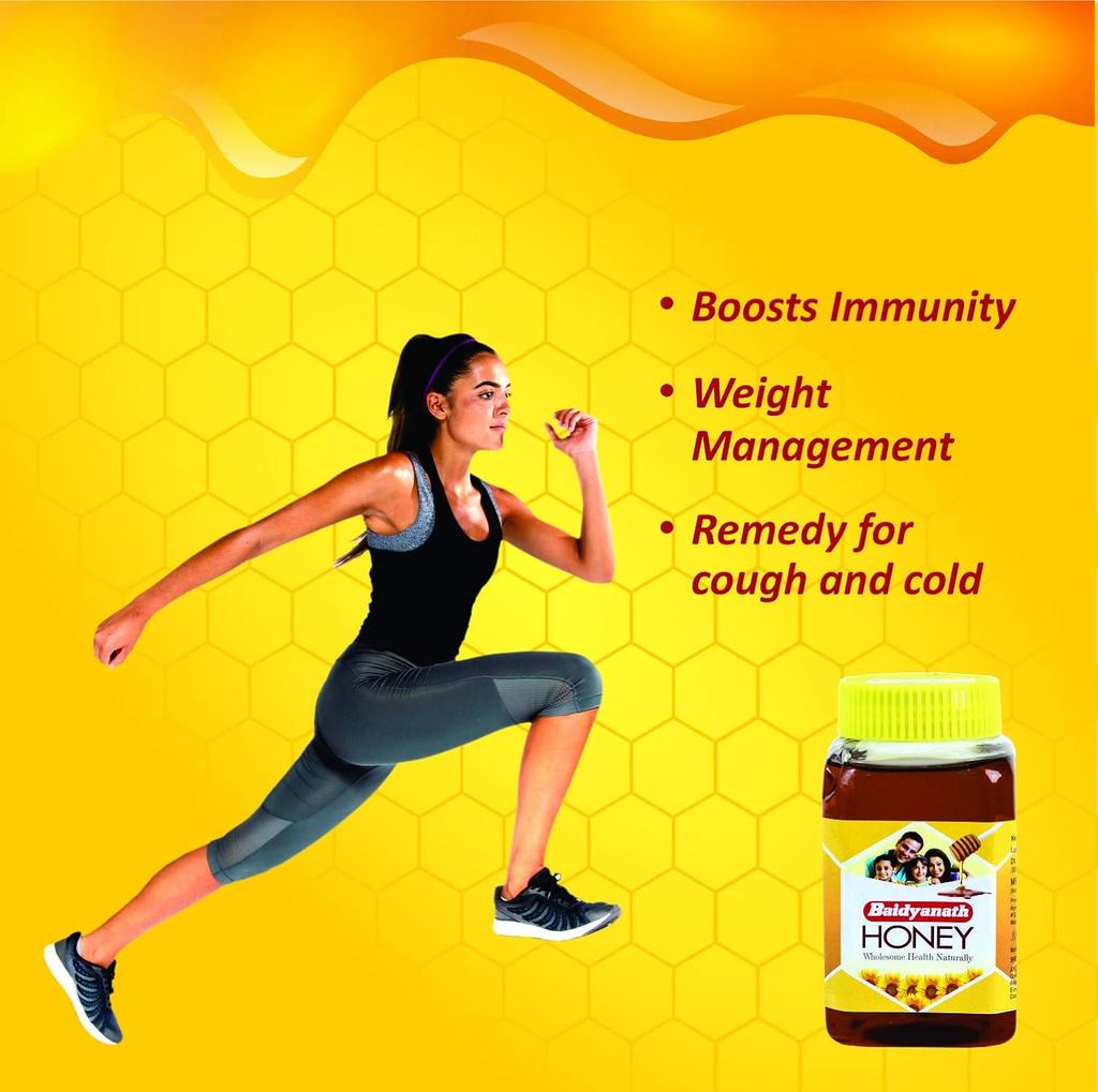 Baidyanath Asli Ayurved Honey Natural Sweetener Pure Honey 250 Gms Pack of 3 Boost Energy