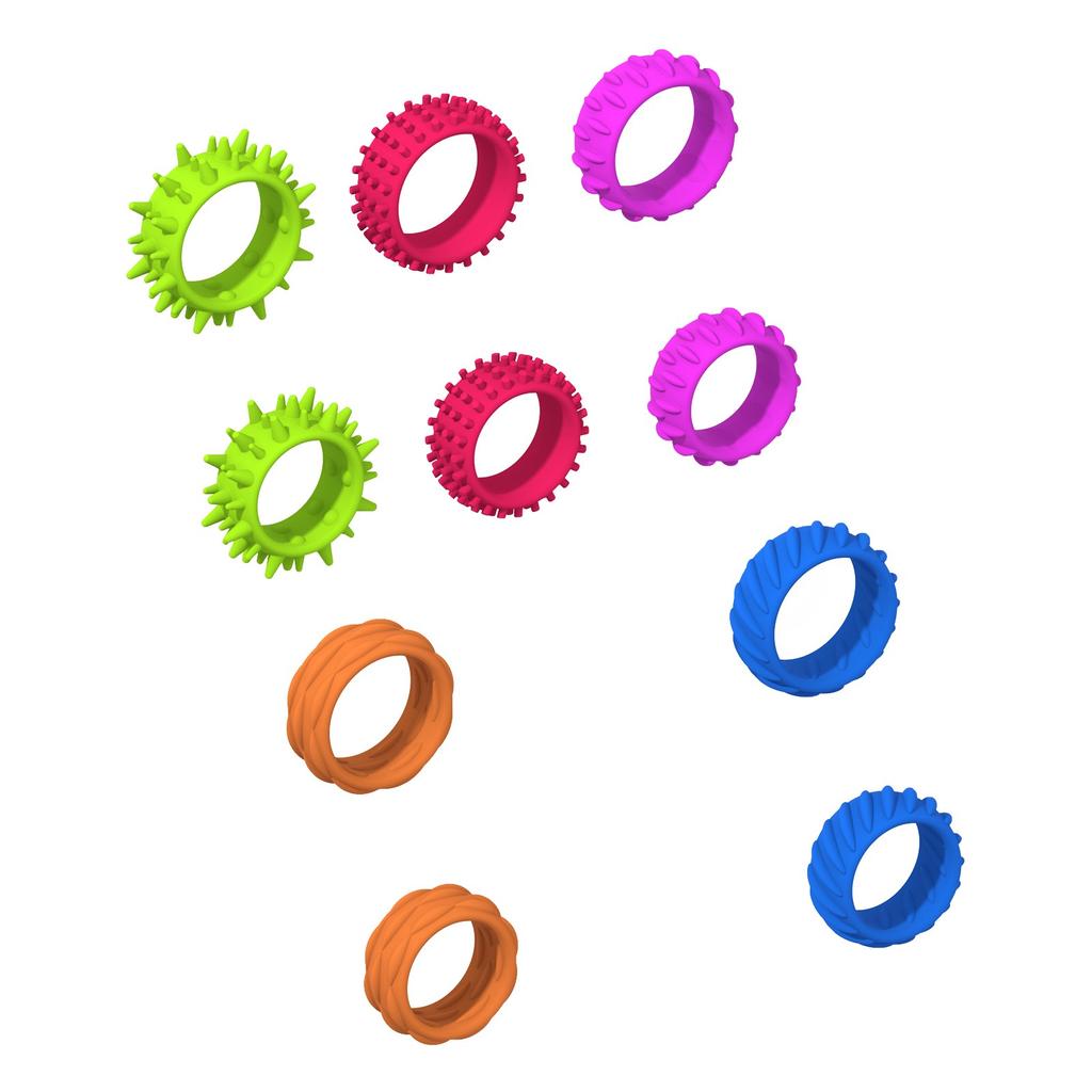 Children's Sensory Rings Children's Silicone Fingertip Rings Relief Sedation Ring Stress Relief Educational Toys (12pcs)