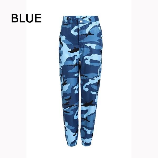 Women's High Waist Slim Cargo Camouflage Pants Plus Size Loose Hip Hop Pants Outdoor Sports Jogging Pants S-3XL