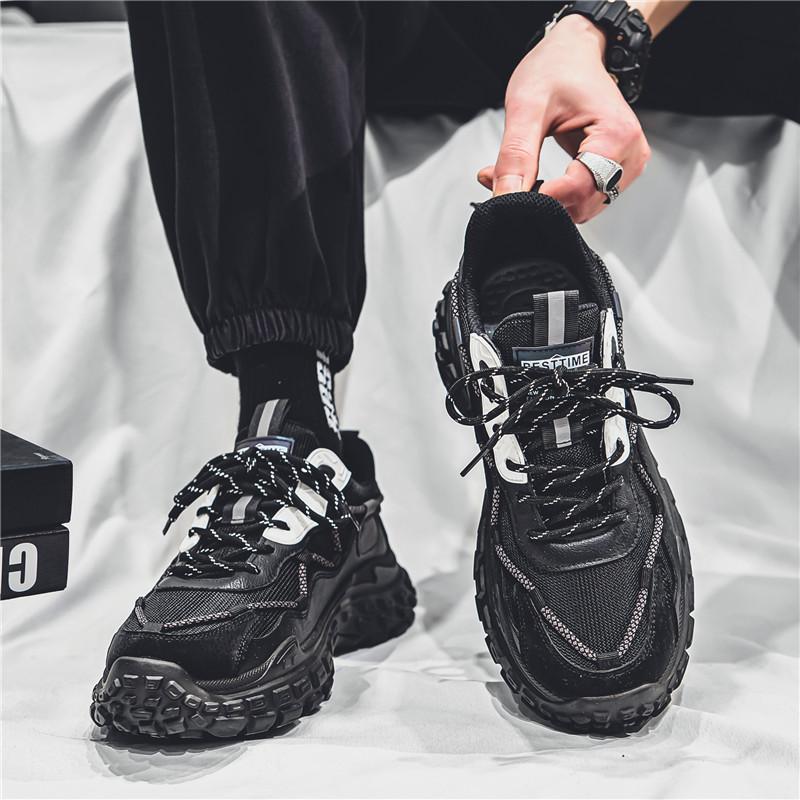 Autumn thick-soled invisible inner height increase sports leisure breathable dad shoes