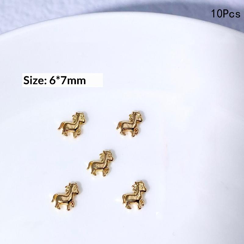 3DCartoon Alloy Pony Nail Accessories Stylish Three-dimensional Horse Nail Decoration For Girls Manicure Accessories