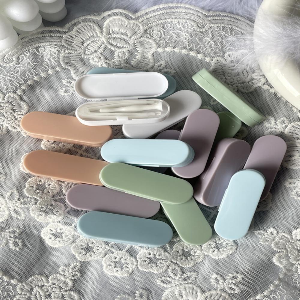 100Pcs Candy Color Contact Lens Case Kit Portable Eye Care Tool Set for Men and Women with Tweezers and Suction Stick