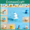 Minimalist Resin Coastal Decor Surfboard Sailboat Seagull Seashell Dolphin Beach Series