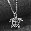 Hollow Sea Turtle Necklace Good Luck Longevity Turtle Pendant Necklace Sparkling Rhinestone Necklace Jewelry Gift for Her Wife Friend
