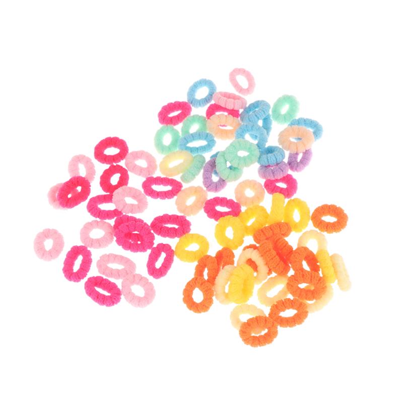 100/500Pcs Hair Accessories Girls Colorful Elastic Hair Bands Ponytail Hold Hair Tie Rubber Bands Scrunchie