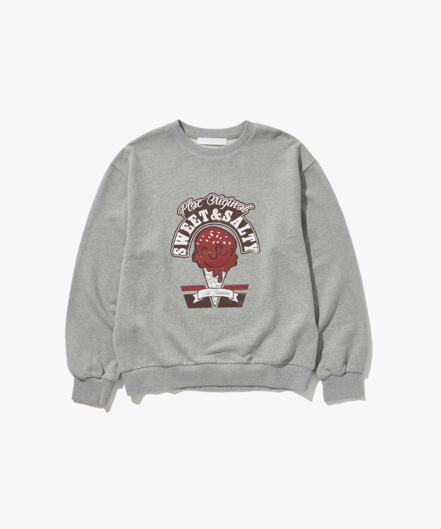Plack Woman Vintage Oversized Sweatshirt Melange Gray O/S/Free