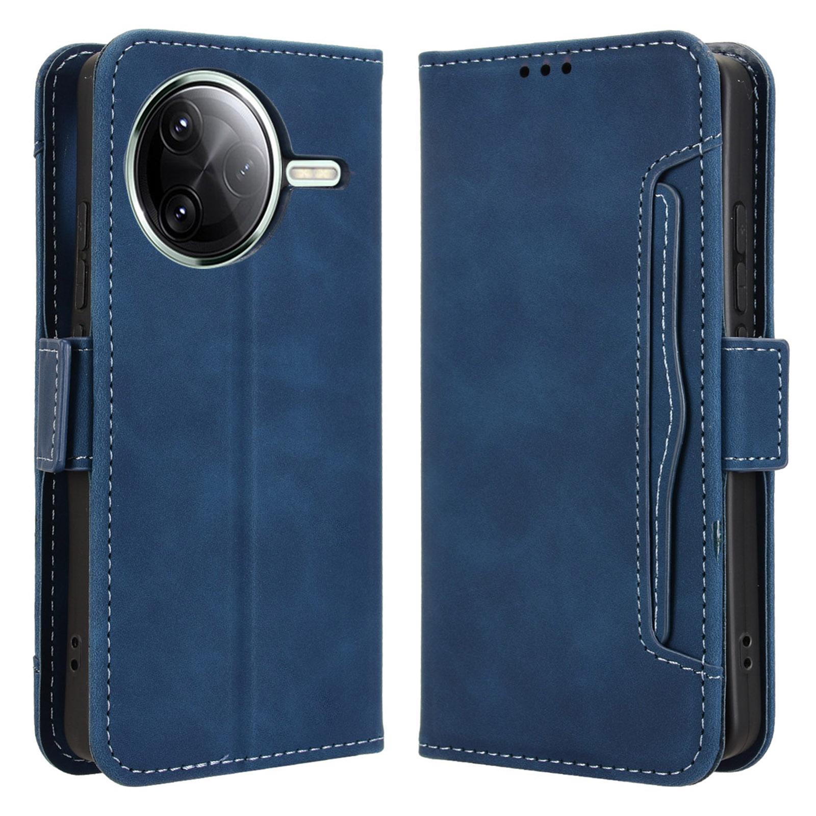 

Кожаный чехол-кошелек для телефона Xiaomi Poco F7 Ultra 5G/Poco F7 Pro 5G/Redmi K80 5G/K80 Pro 5G с несколькими отделениями для карт Blue