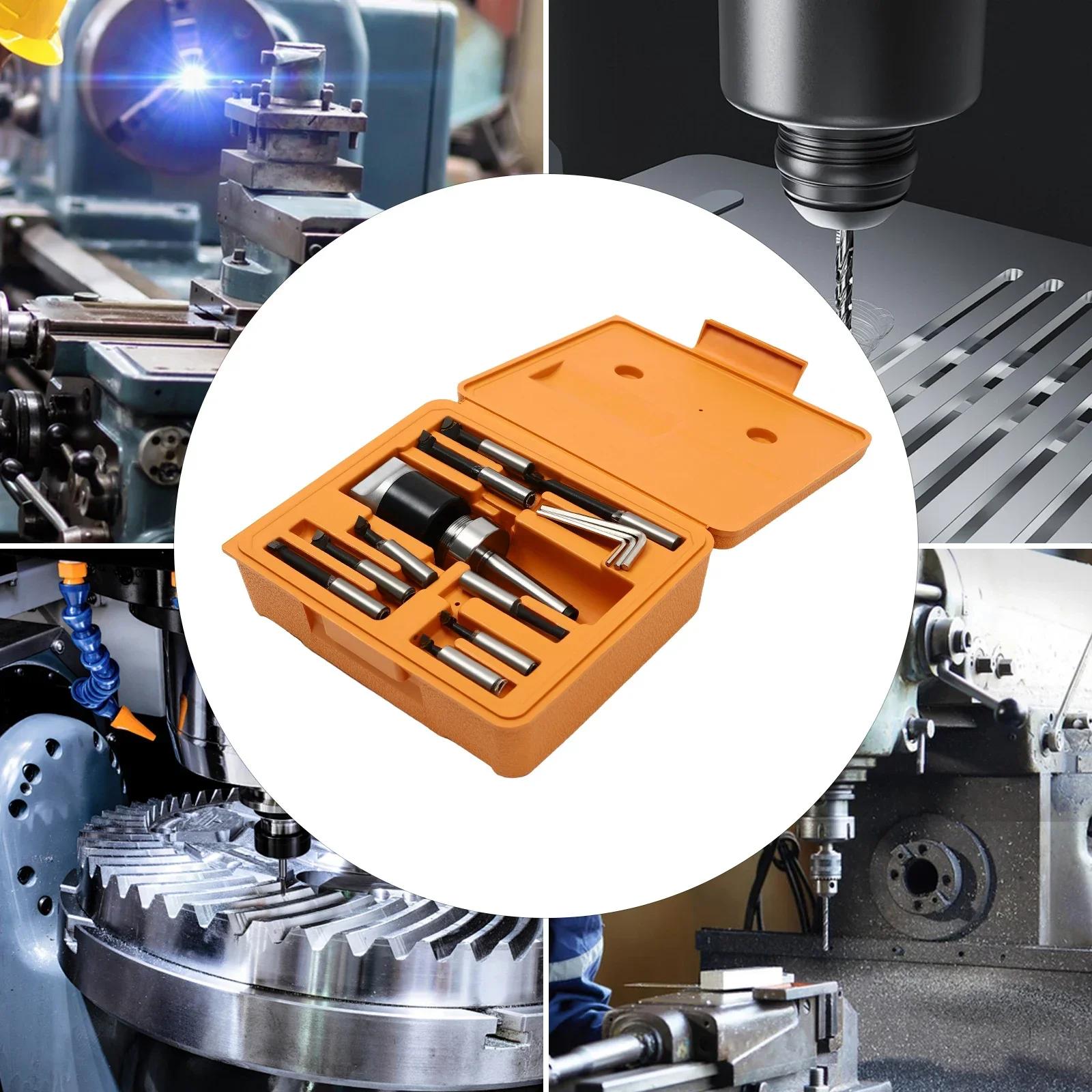 

Набор сверлильных головок MK2 M10 Диаметр 50 мм Набор сверлильных головок W|9 штук Расточные штанги и ящик для хранения F1-12 50 мм для сверл фрезерного станка оранжевый