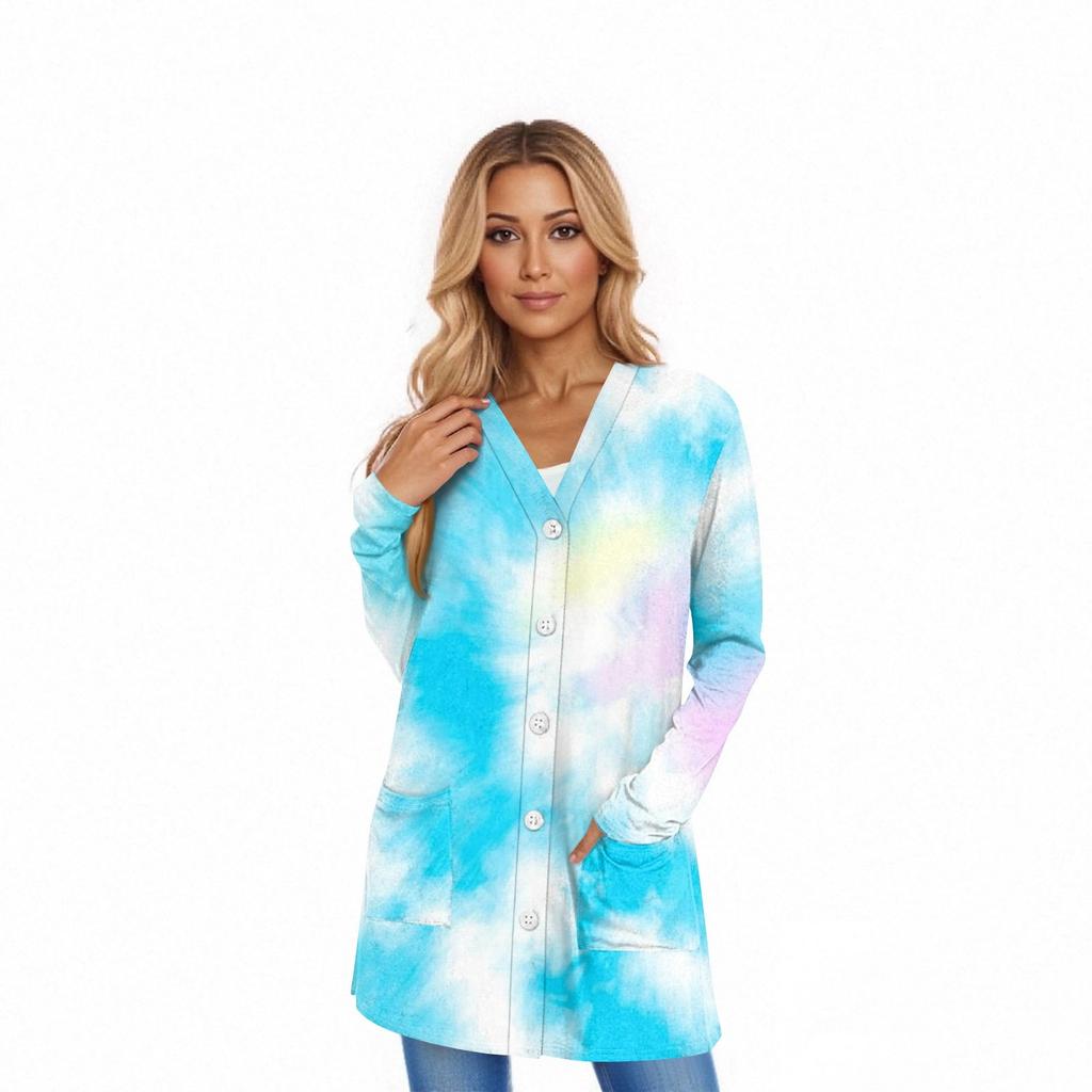Women's Long Sleeve Cardigan Casual Jacket With Pockets Top
