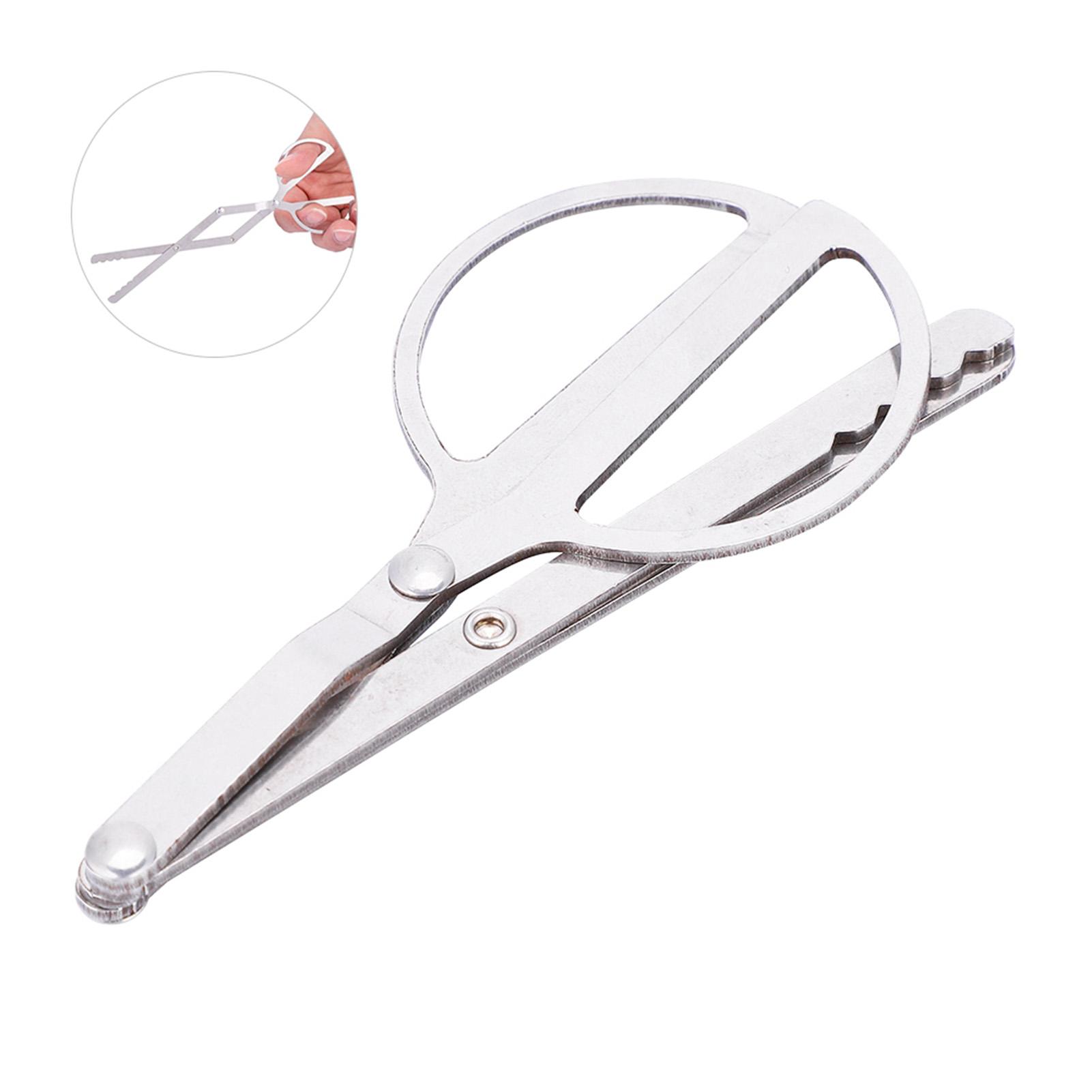 Protable Stainless Steel Folding Fire Tongs Outdoor Camping Hiking Stove Accessory