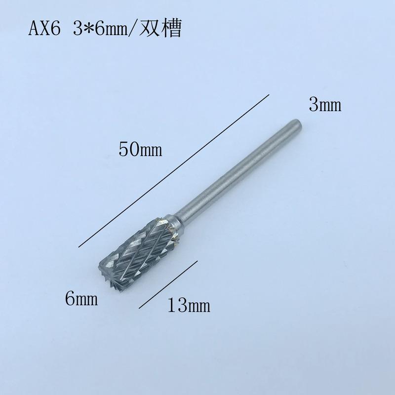 10ks/sada Ocelové rotační frézy Sada 3*6mm Stopka Dřevo DIY Elektrická brusná hlava Vrták