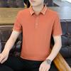 Summer New Men'S Business Casual Short Sleeve Polo Shirt Anti-Wrinkle Ice Silk T-Shirt Top Lapel Polo Workwear