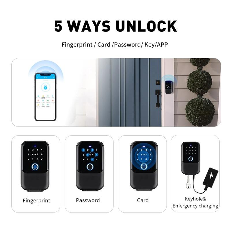 Tuya Smart Key Box Serratura Wireless Scatola Chiavi Elettronica Impermeabile IP65 Sblocco Impronta Digitale/ Password/ Carta/ Impronta Digitale/ Chiave/ App
