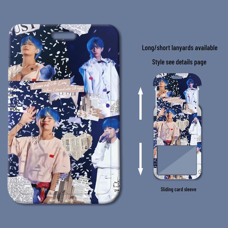 Kim Taehyung Sliding Plastic ID & Badge Holder for Students/Work/Bus Access
