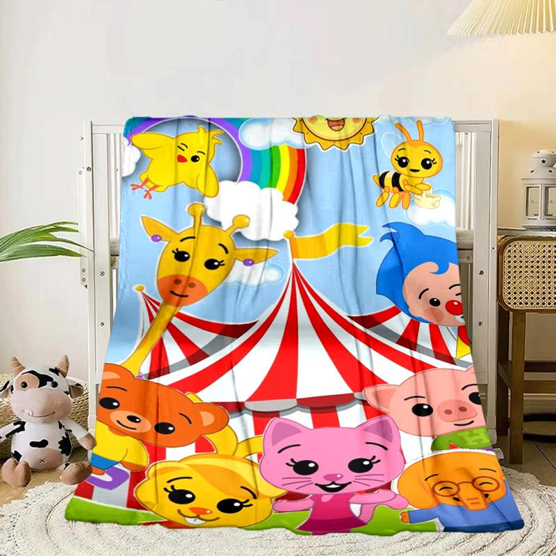 Happy Plim Friends Blanket Flannel Blanket for bed, sofa, Camping, Hiking, Picnic Essentials, gift for family Fan gifts