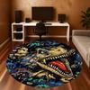 1PC Dinosaur Chain Round Chair mat Area Rug - Non-Slip, Floor Mat for Office, Bedroom, and Indoor Decor -Gift D1127191