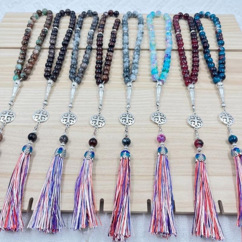 Elegant Prayer Beads Rosary Bracelet Prayer Bracelet Glass Texture Beads Bracelet Suitable for Various Occasions