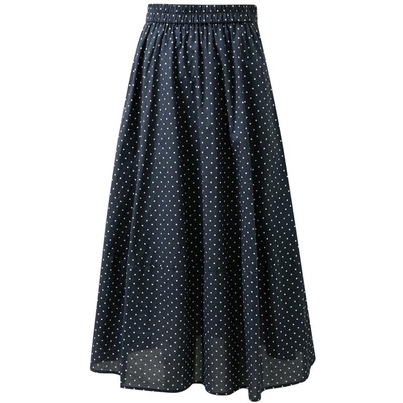 Sancai 2026 Spring High-Waist A-Line Midi Skirt