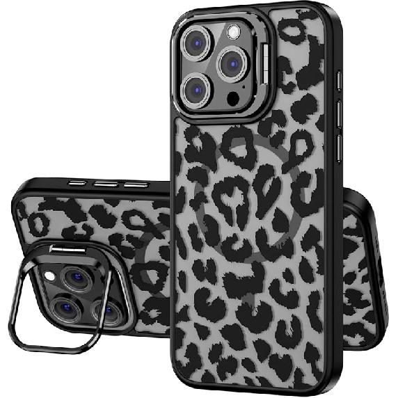 Магнитный чехол, разработанный для iPhone 16 Pro с подставкой, совместимый с Magsafe, со встроенной подставкой для хранения камеры, противоударный военный защитный TPU чехол