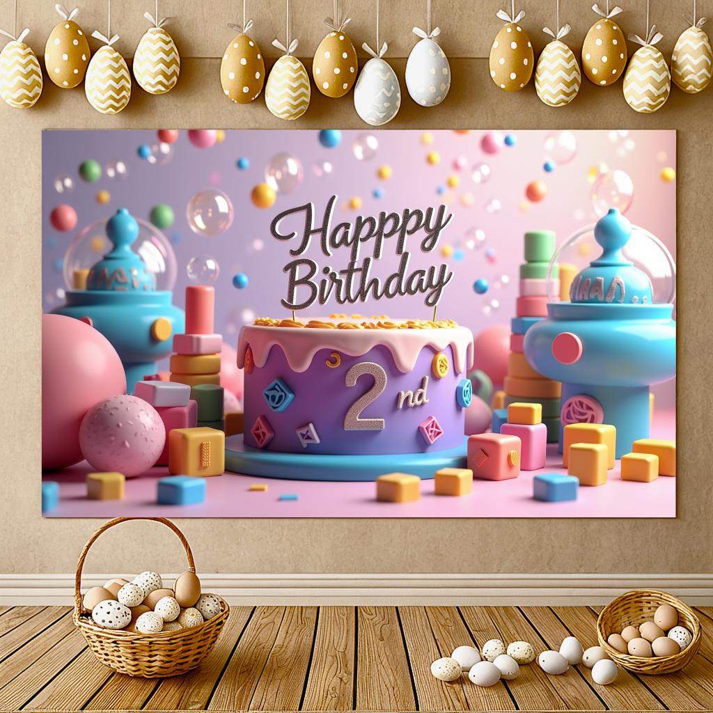 Easy-to-Hang Kids Decor Event Decor Birthday Banner For Indoor Event Children's Party Outdoor Party