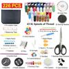 226Pcs Sewing Needle Thread Kit Portable Beginners Hand Sewing Supplies with 43 XL Spools Needles Scissors Sewing Accessories