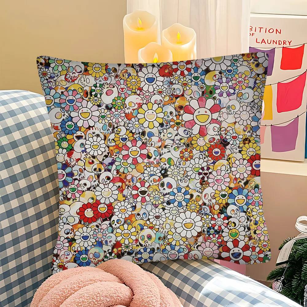 M Murakami Takashi A An Homage To Monopink 1960 Pillow Case Square Pillow Bedroom Sofa Leisure Comfort Cushion Car