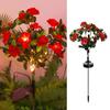 Solar Garden Bloom Light Artificial Azalea Flower Stake Lamp LED Waterproof Pathway Light for Yard Fence Patio Lawn Cemetery Decor