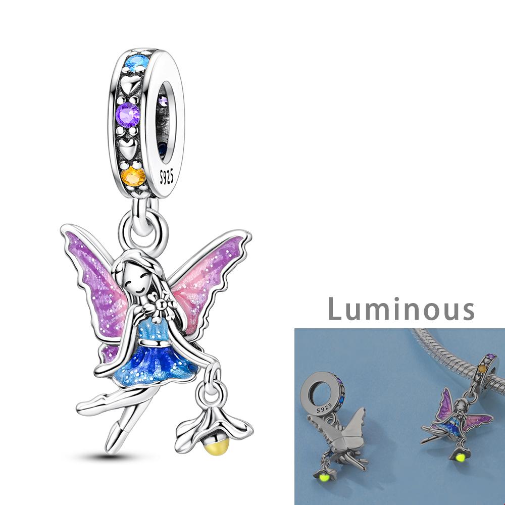 Copper Charms Angel Cross Butterfly Elves Pendants Beads Fit Original Bracelet Charm Diy Jewelry Gift For Woman