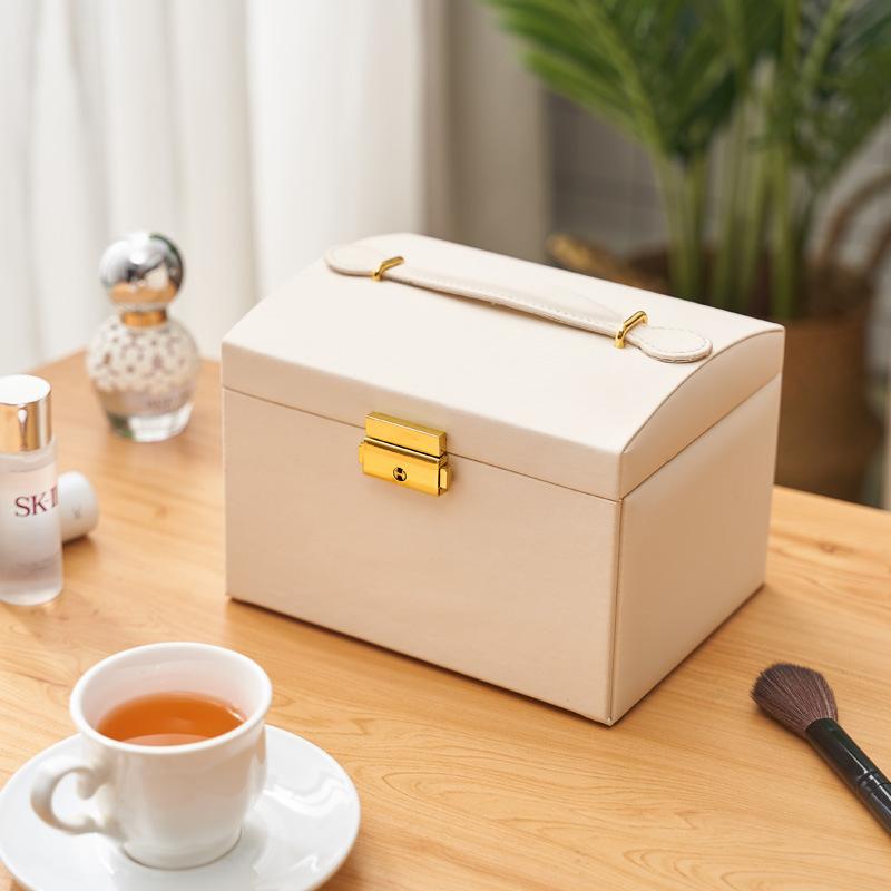 Three-layer Drawer Jewelry Storage Box, Creative Jewelry Box, Stud Earrings, Earrings, Retro Jewelry Box with Lock.