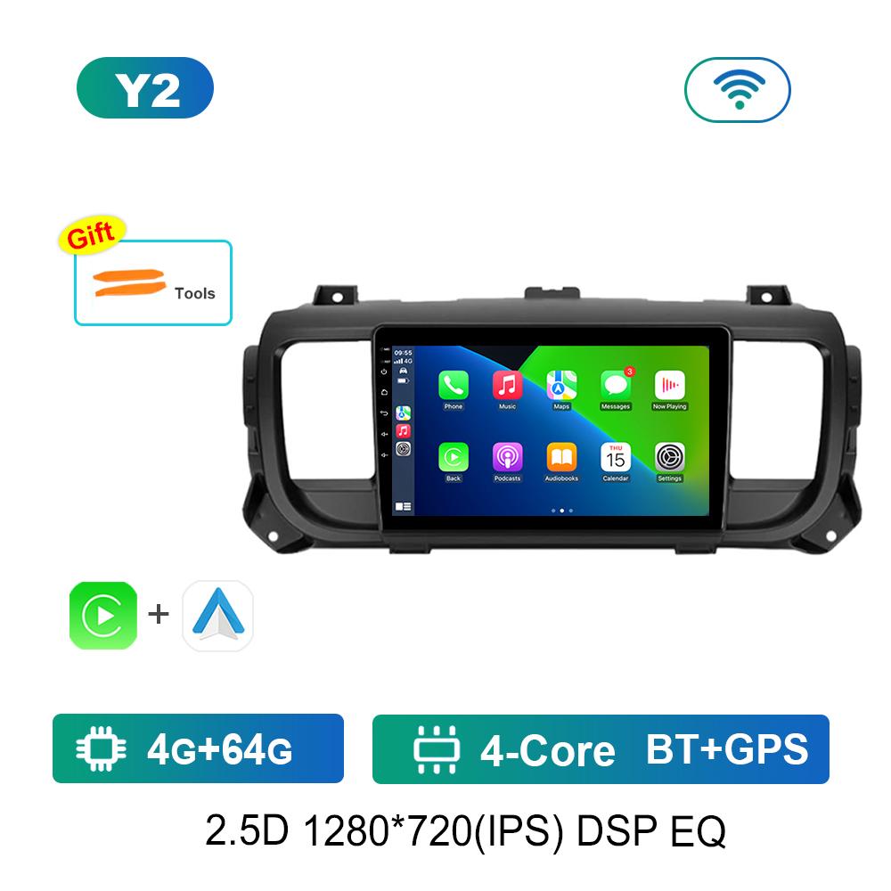 Carplay Android OS 9'' for Citroen Jumpy 3 2016 - 2021 for Peugeot Expert 3 2016 - 2021 Car Radio Multimedia Player 4G Bluetooth