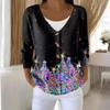 Women's Fashion Long Sleeve Christmas Snowman Snowflake Print Jacket Cardigan