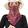 Magnetic Summer Sun Protection Veil Multi-functional Women's Solid Color Gauze Scarf