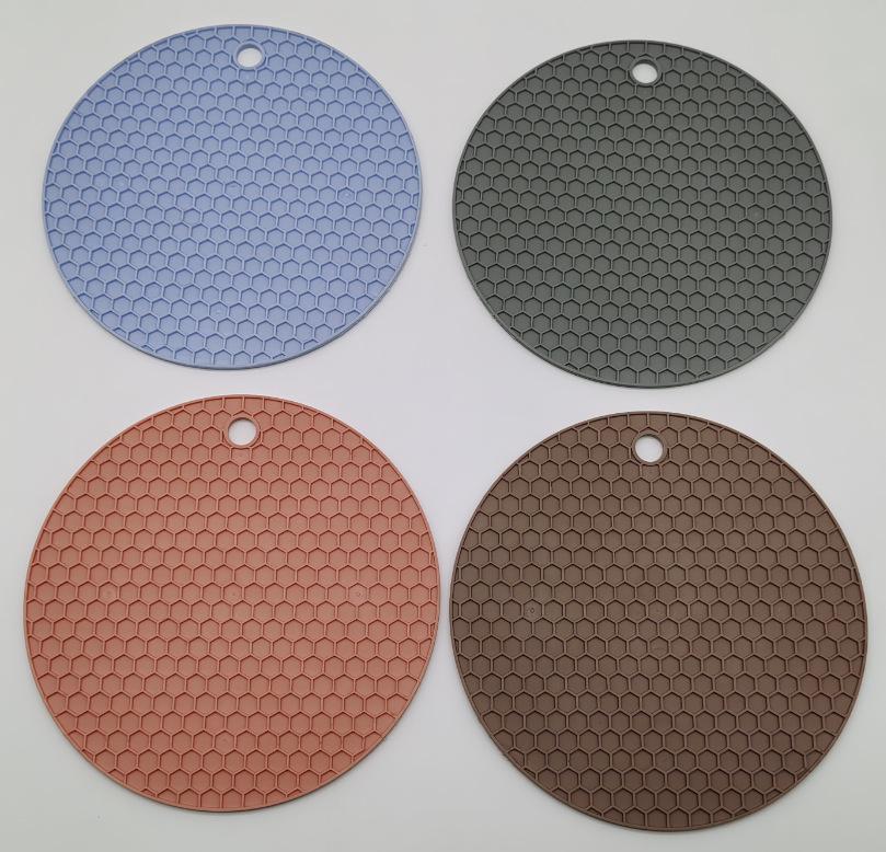 Plástvová silikonová žáruvzdorná kulatá podložka - Protiskluzová, Izolovaná podložka pod hrnec a kastrol