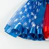 2026 Sternenflagge gefütterter Tüllrock für Mädchen - Europäisch & Amerikanisch Colorblock Netz bauschiger Rock
