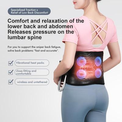Intelligenter Heiz-Lendenwirbelgürtel mit Infrarotwärme & 4-Zonen-Vibration, Wiederaufladbare verstellbare Rückenstütze zur Schmerzlinderung & Muskel