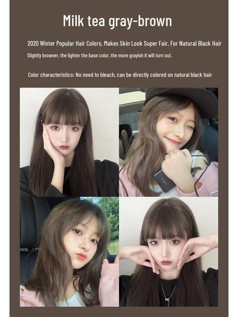 2026 Hair Dye Cream: Gray-Brown Linen, Black Tea Color, with Hair Care Benefits