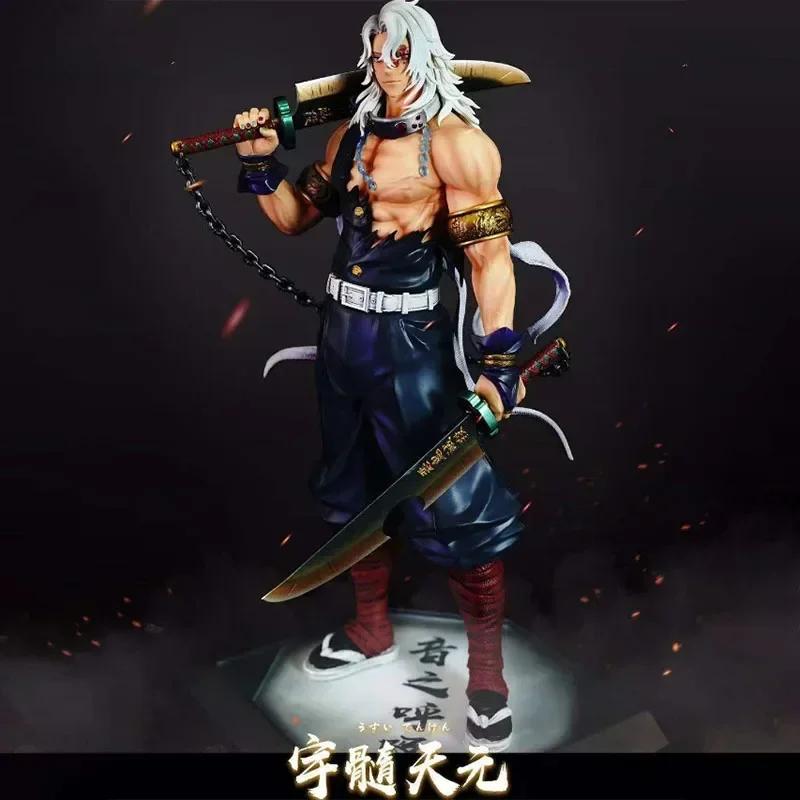 Demon Slayer Figures Kokushibo Anction Figure Battery Luminescence Fierce Battle PVC Model Tsugikuni Yoriichi Figur Collect Toys