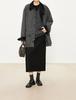 Skin-Friendly High-Waist Wool Midi Skirt with Slit - Minimalist Mid-Length Design