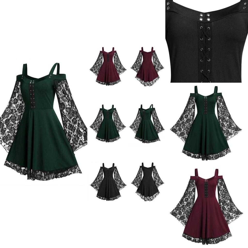 Einwortkragen Damenkleid im viktorianischen Stil mit langen Ärmeln Perfekt für Weihnachten und Ostern