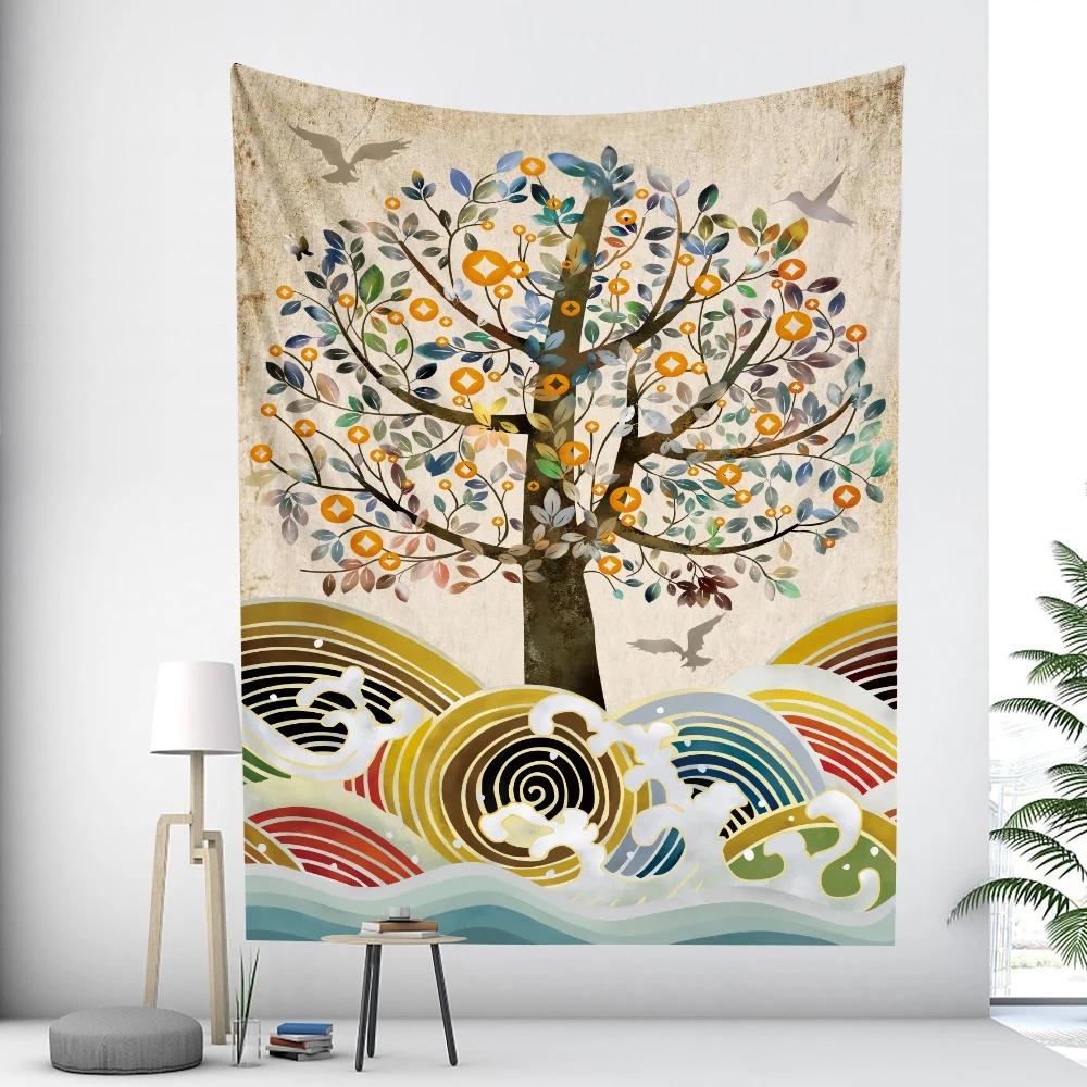 Tree of Life Psychedelic Scene Tapestry Office Living Room Decoration Home Wall Tapestry