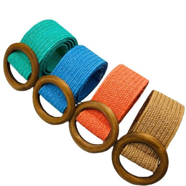 Retro PP Grass Woven Women's Waistband with Elastic and Elastic Waistband, Fashionable and Minimalist Hundred Matching Dresses