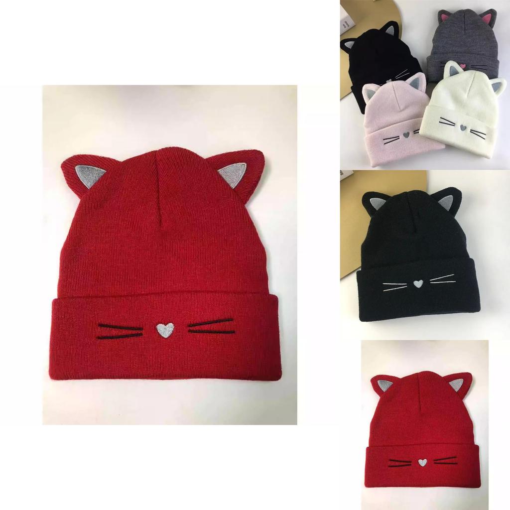 Animal Element Knitted Cap For Women Fall Cold Weather Soft Polyester Fashion Accessory