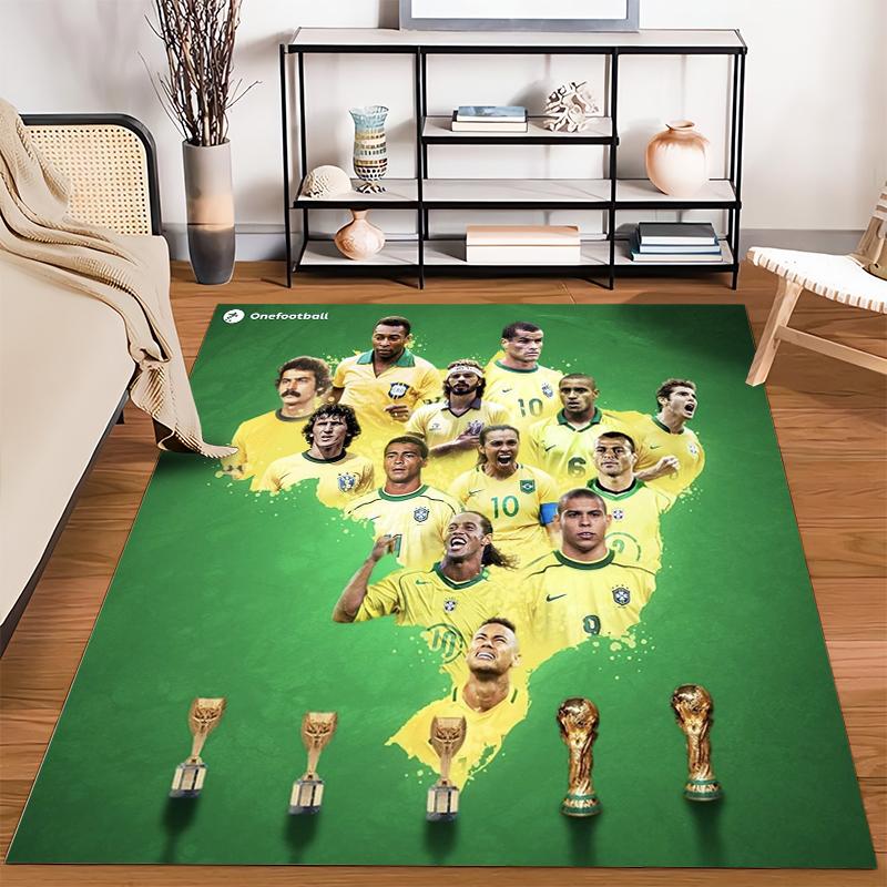 Soccer Team Trophy Designed Floor Mat, Suitable As a Non-slip Mat for the Living Room or Bedroom Sofa