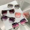 Luxury Brand Design Vintage Rimless Rhinestone Sunglasses Women Men Fashion Gradient Lens Sun Glasses Shades for Female