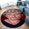 French legendary rock singer and actor Johnny Hallyday Round Carpet Soft Home Decoration Corridor Table and Chair Anti slip Outdoor Floor Mat rug H21