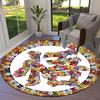 AnimeTotem Round Area Rug,Carpet Rug for Living Room Bedroom Sofa Playroom Decor,Non Slip Floor Mat