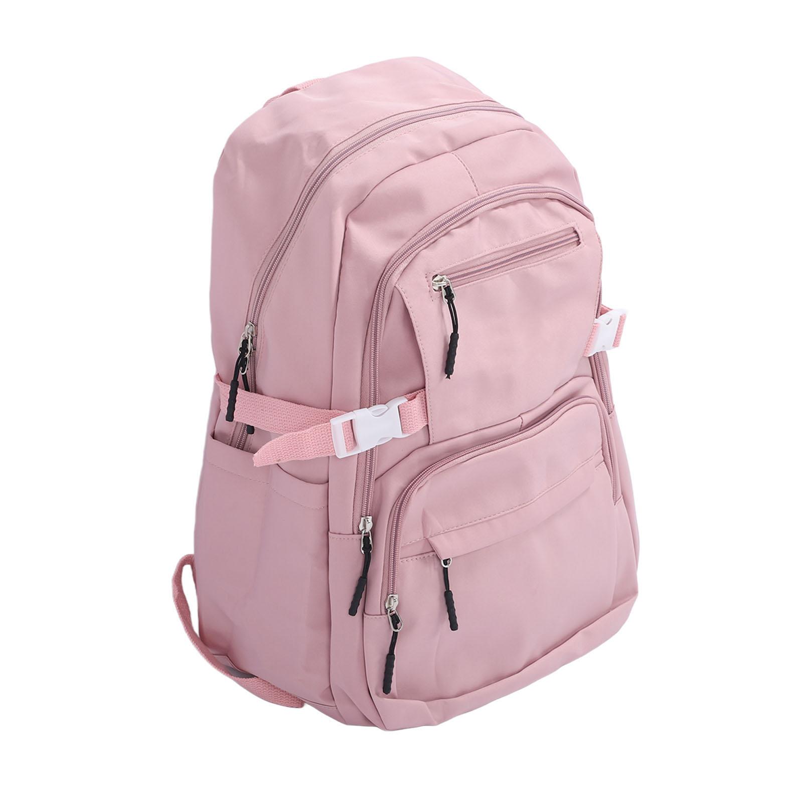 Женский дорожный рюкзак на молнии, водонепроницаемый, с регулируемым плечевым ремнем, повседневный, ручная кладь, рюкзак для ноутбука, розовый, 16 дюймов